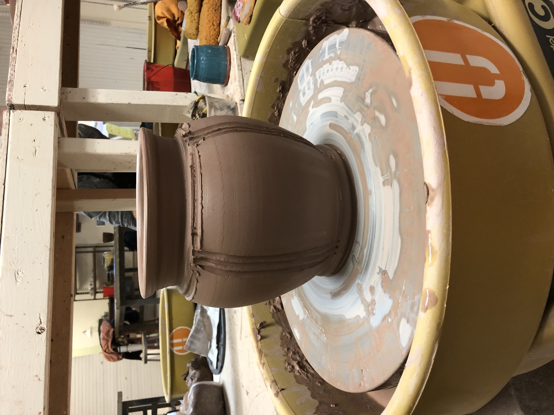 In-progress photo 2: making pottery