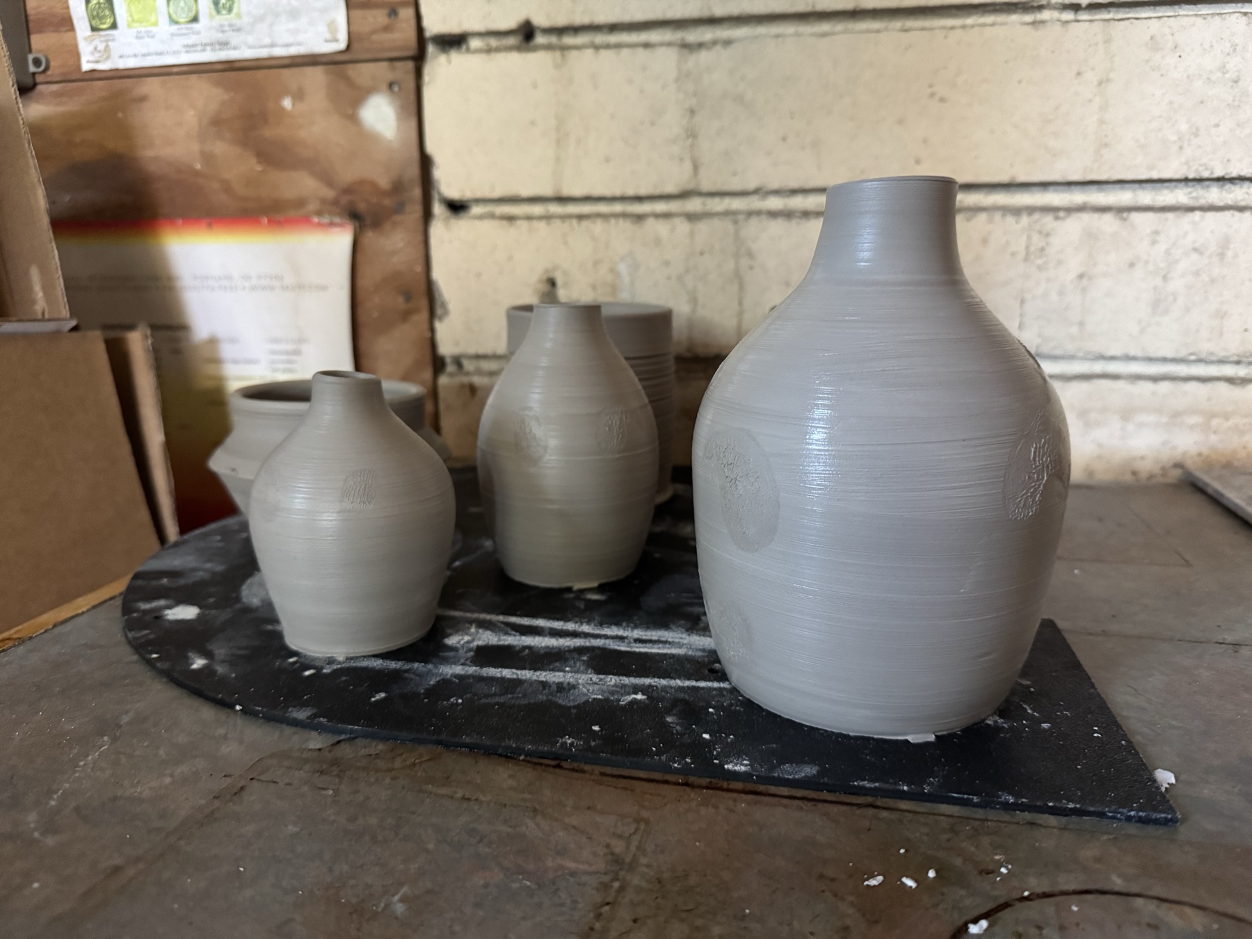 In-progress photo 6: making pottery