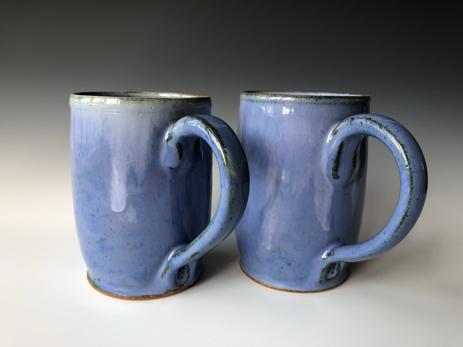 Periwinkle mugs, glaze PC-21 / PC-23